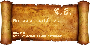 Meissner Balázs névjegykártya